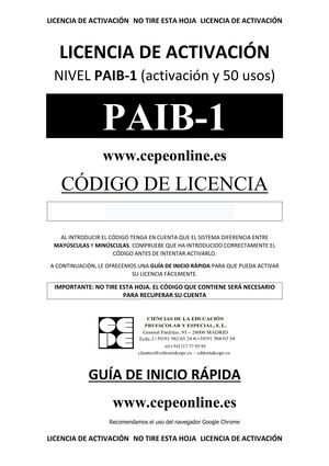 PAIB 1. LICENCIA ON LINE