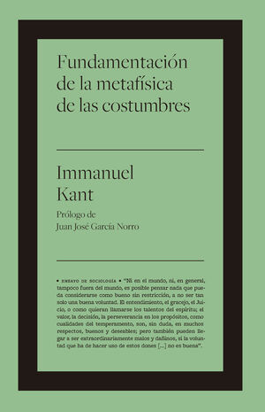 FUNDAMENTACIÓN DE LA METAFÍSICA DE LAS COSTUMBRES