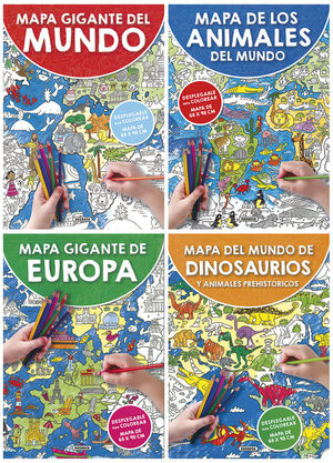 MAPA GIGANTE PARA COLOREAR (4 TITULOS)