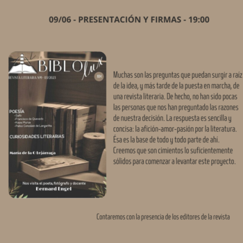 Presentación del primer número de la revista BiblioLUX 